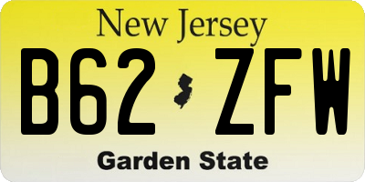 NJ license plate B62ZFW