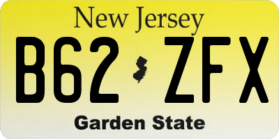 NJ license plate B62ZFX