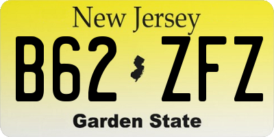 NJ license plate B62ZFZ