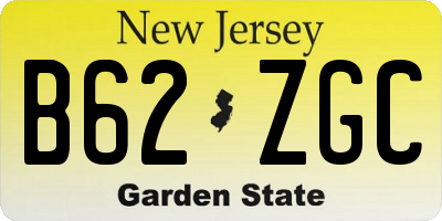 NJ license plate B62ZGC