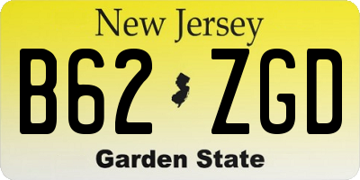 NJ license plate B62ZGD