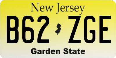 NJ license plate B62ZGE