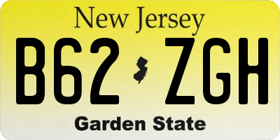 NJ license plate B62ZGH