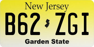 NJ license plate B62ZGI