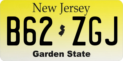 NJ license plate B62ZGJ