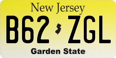 NJ license plate B62ZGL