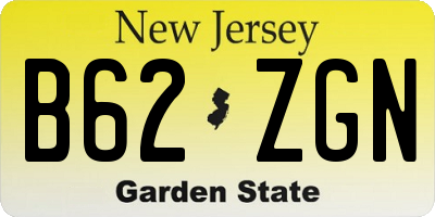 NJ license plate B62ZGN