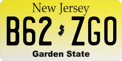 NJ license plate B62ZGO