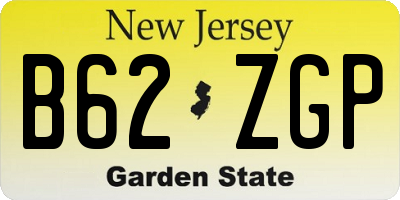 NJ license plate B62ZGP
