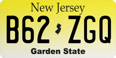 NJ license plate B62ZGQ