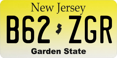 NJ license plate B62ZGR