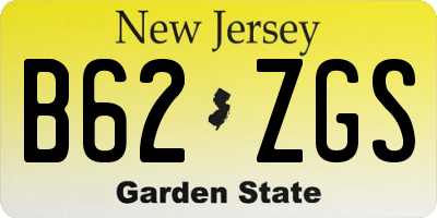 NJ license plate B62ZGS