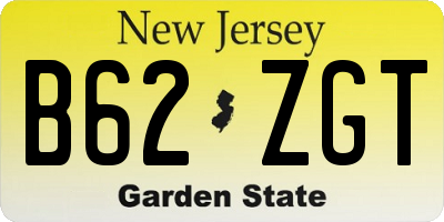 NJ license plate B62ZGT