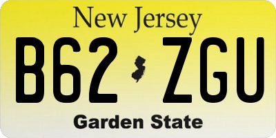 NJ license plate B62ZGU