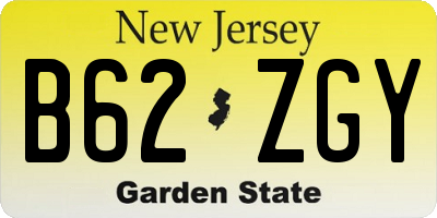 NJ license plate B62ZGY