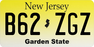 NJ license plate B62ZGZ