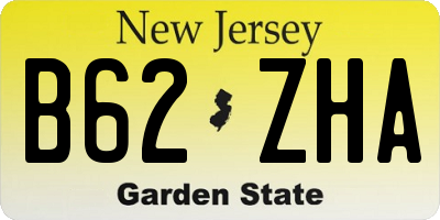 NJ license plate B62ZHA