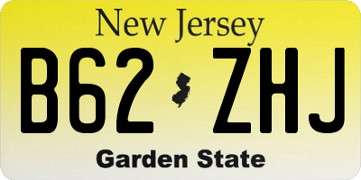 NJ license plate B62ZHJ