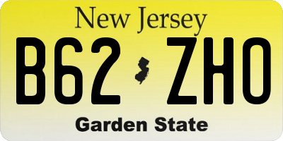 NJ license plate B62ZHO