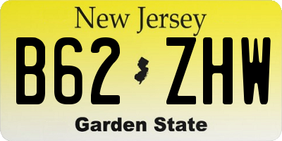 NJ license plate B62ZHW