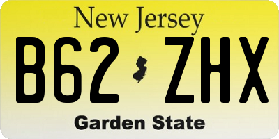 NJ license plate B62ZHX