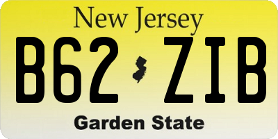 NJ license plate B62ZIB
