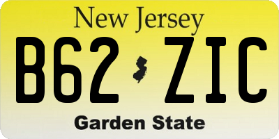 NJ license plate B62ZIC
