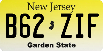 NJ license plate B62ZIF