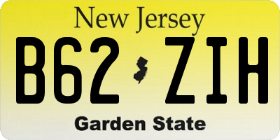 NJ license plate B62ZIH