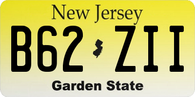 NJ license plate B62ZII
