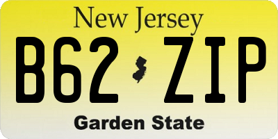 NJ license plate B62ZIP