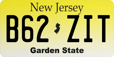 NJ license plate B62ZIT