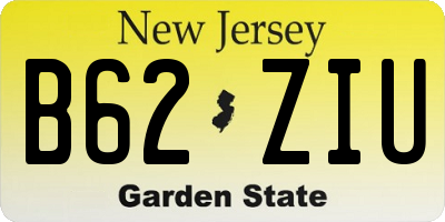 NJ license plate B62ZIU