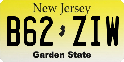NJ license plate B62ZIW