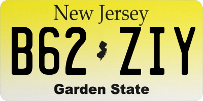 NJ license plate B62ZIY
