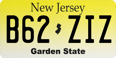 NJ license plate B62ZIZ