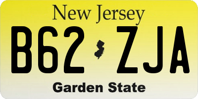 NJ license plate B62ZJA