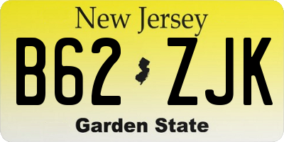 NJ license plate B62ZJK