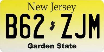 NJ license plate B62ZJM