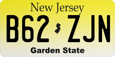 NJ license plate B62ZJN