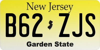 NJ license plate B62ZJS