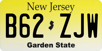 NJ license plate B62ZJW