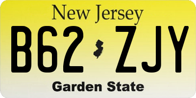 NJ license plate B62ZJY