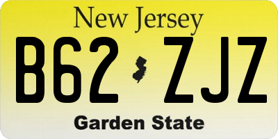 NJ license plate B62ZJZ