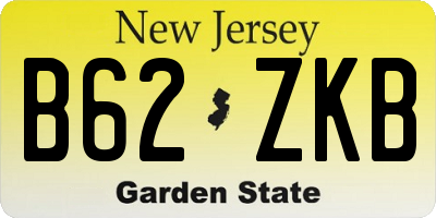NJ license plate B62ZKB