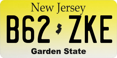 NJ license plate B62ZKE
