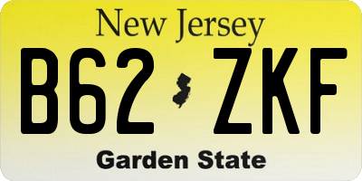 NJ license plate B62ZKF