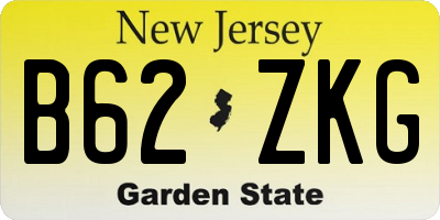 NJ license plate B62ZKG