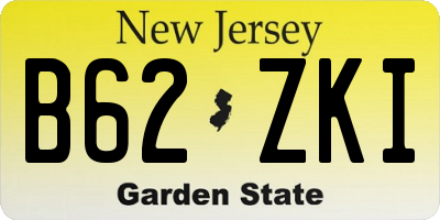 NJ license plate B62ZKI