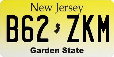NJ license plate B62ZKM